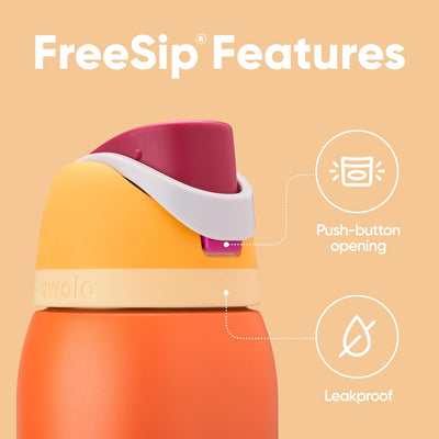 Garrafa Térmica Owala FreeSip - 1180ml | 40oz, tampa com bico FreeSip™, abertura por botão e vedação à prova de vazamentos.