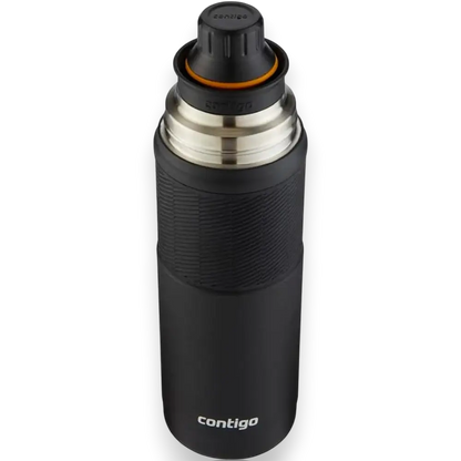 Garrafa Termica Inox 739 ml Preto Contigo com isolamento THERMALOCK™ e tampa 3SIXTY™ para bebidas quentes e frias.