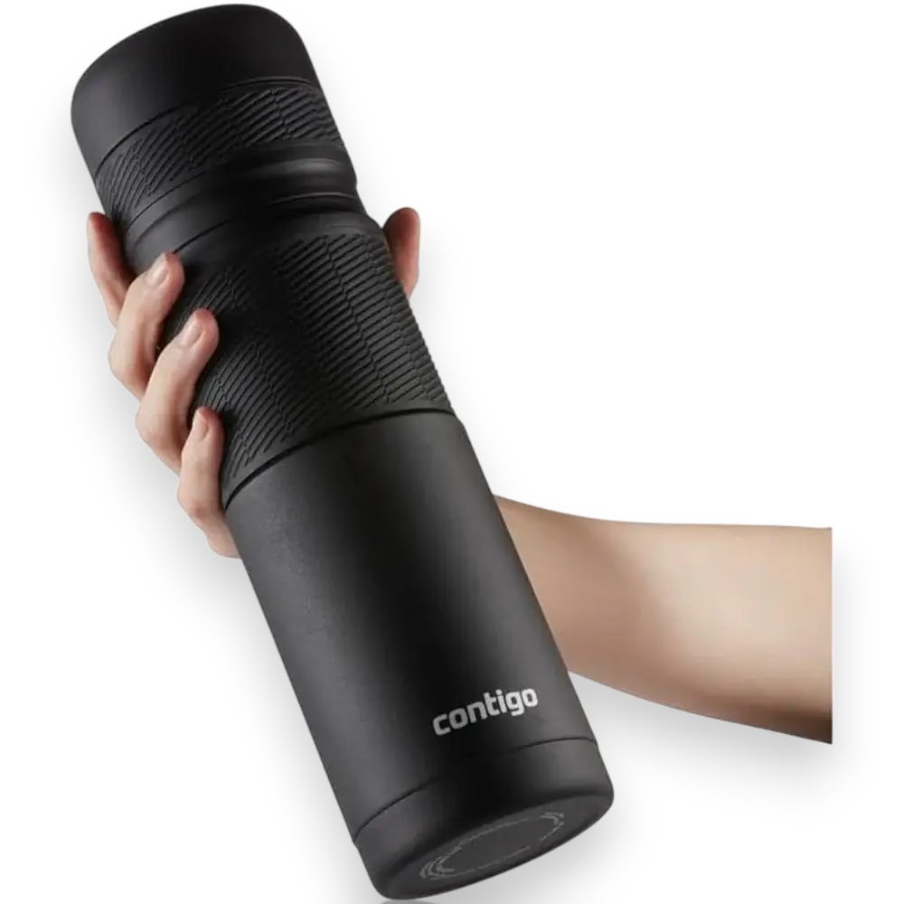 Garrafa Termica Inox 739 ml Preto Contigo com isolamento THERMALOCK™ e rolha 3SIXTY™, performance térmica superior