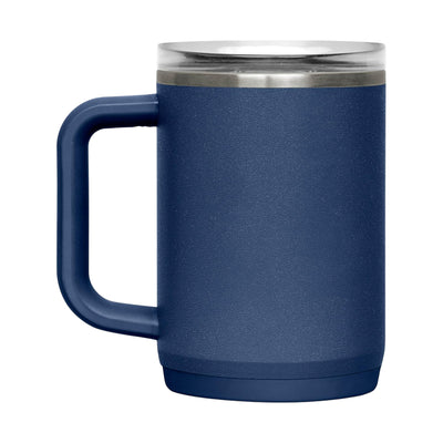 Caneca Térmica Thrive Camelbak 470ml azul com isolamento térmico, tampa à prova de vazamentos e alça ergonômica.