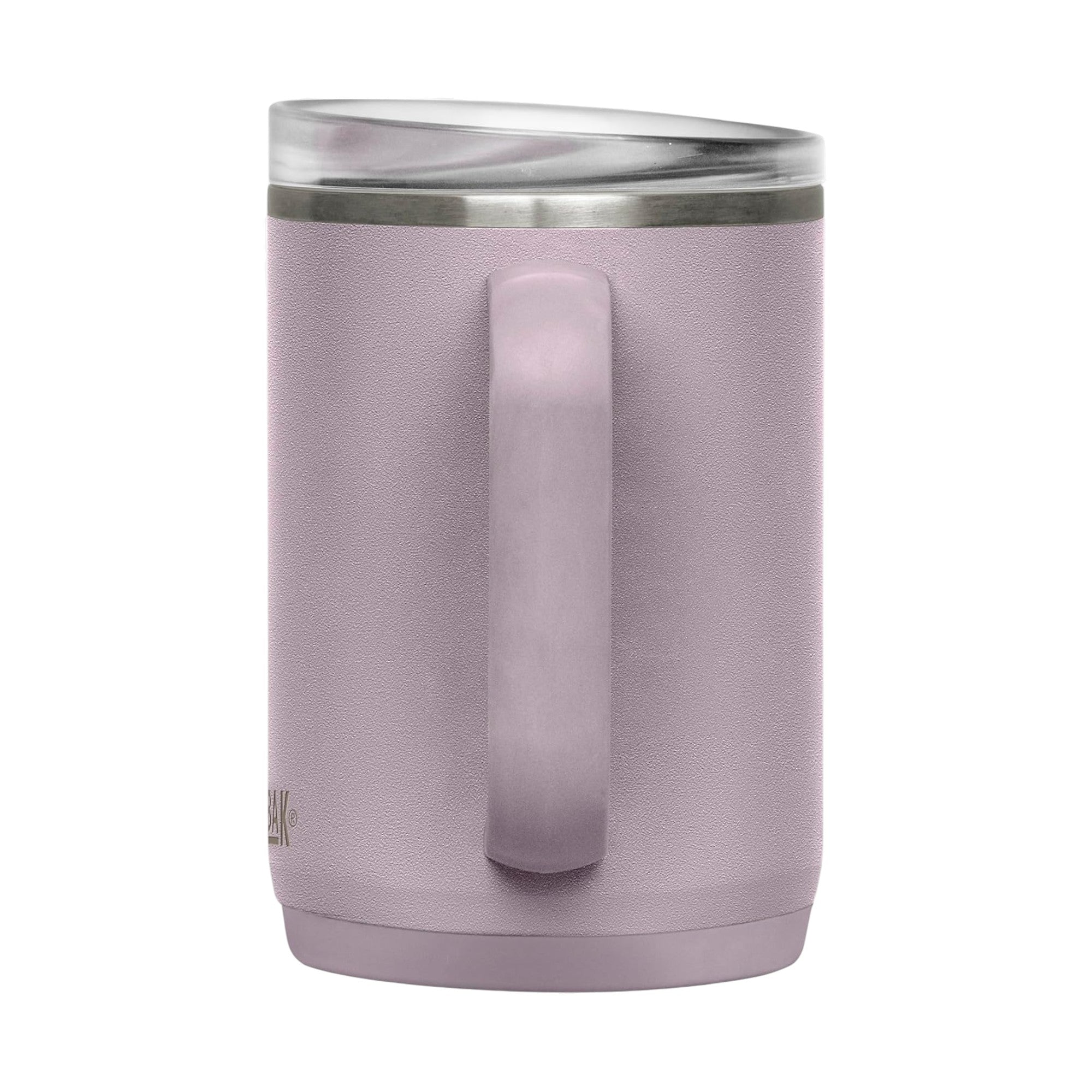 Caneca Térmica Thrive Camelbak 470ml roxa com tampa à prova de vazamentos e alça ergonômica, ideal para bebidas quentes ou frias.