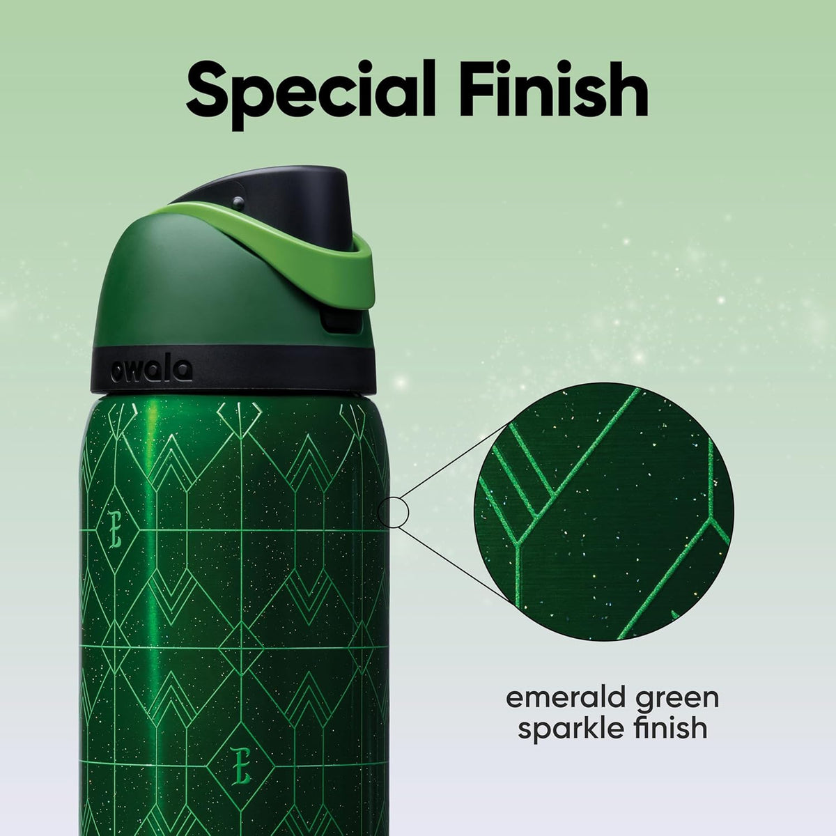 Garrafa Térmica Owala FreeSip 946 ml (32 oz) Elphaba, infográfico com as características, foto 110 de 141