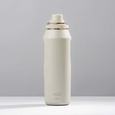 Garrafa Térmica PACCO Vyta 950ml em aço inox, isolamento a vácuo. Sofisticação e desempenho térmico para manter bebidas quentes ou frias.