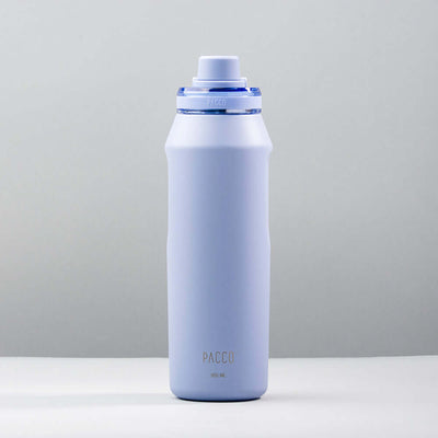 Garrafa Térmica PACCO Vyta 950ml, aço inox, isolamento térmico, mantém bebidas frias por 24h e quentes por 12h, produto sofisticado.