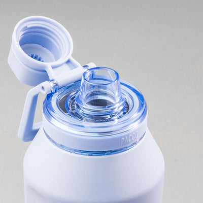 Garrafa Térmica PACCO Vyta 950ml, detalhe da tampa em aço inox 18/10 com isolamento a vácuo para manter a temperatura ideal.
