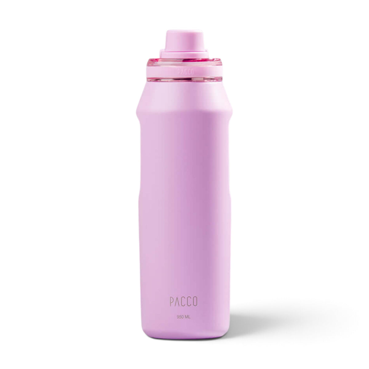 Garrafa Térmica PACCO Vyta 950ml rosa em aço inoxidável com isolamento a vácuo, mantém bebidas frias por 24h e quentes por 12h.