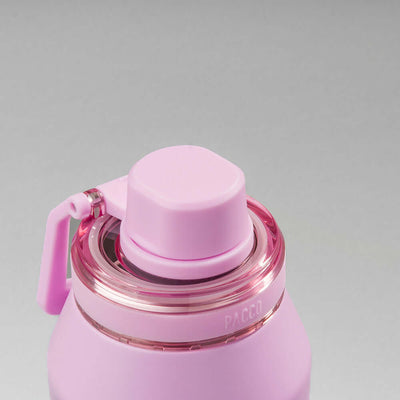 Garrafa Térmica PACCO Vyta 950ml rosa com isolamento térmico a vácuo para bebidas quentes e frias.