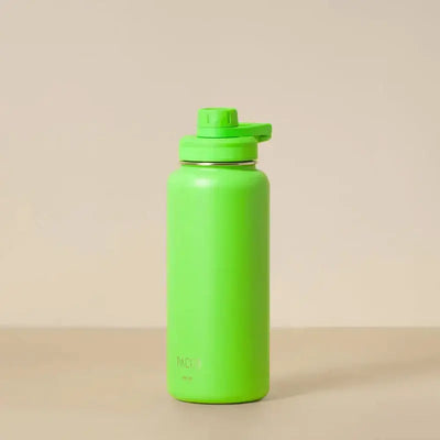 Garrafa Térmica PACCO Hydrav2 950ml verde, mantendo bebidas frias ou quentes com isolamento a vácuo de parede dupla.