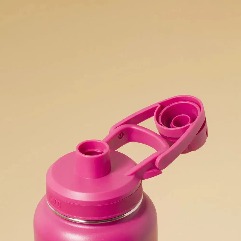 Tampa superior da Garrafa Térmica PACCO Hydrav2 950ml em cor vibrante, destacando o design moderno e funcionalidade prática.