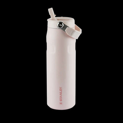 Garrafa Térmica Aerolight Flip Straw Stanley 710ml, aço inox 18/8 reciclado, leve e prática, cor rosa, tecnologia Aerolight™