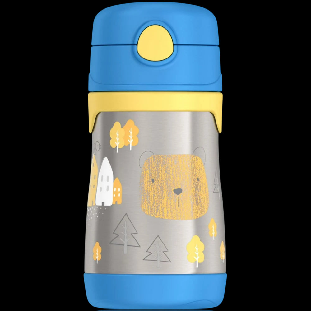 Garrafa Térmica Thermos baby - 290ml resistente a impactos, ideal para crianças, com isolamento a vácuo e design colorido infantil.