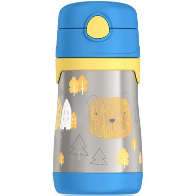 Garrafa Térmica Thermos baby - 290ml resistente a impactos, ideal para crianças, com isolamento a vácuo e design colorido infantil.