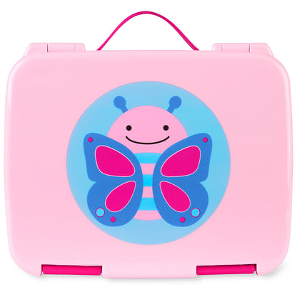 Bento Box Zoo e Spark Skip Hop rosa com borboleta; ideal crianças, fácil vedação; livre BPA; idade 3+.