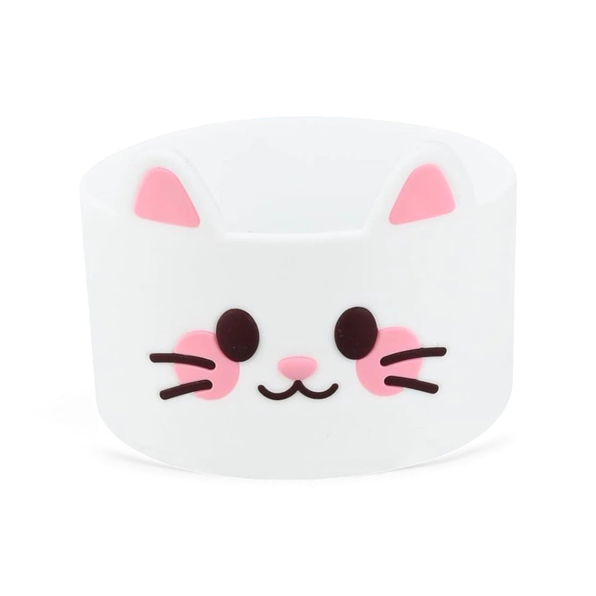 Capa de Silicone Médio - Variados 3D em design de gatinho para copos e garrafas, proteção e estilo, 350 ml a 750 ml, fácil remoção.