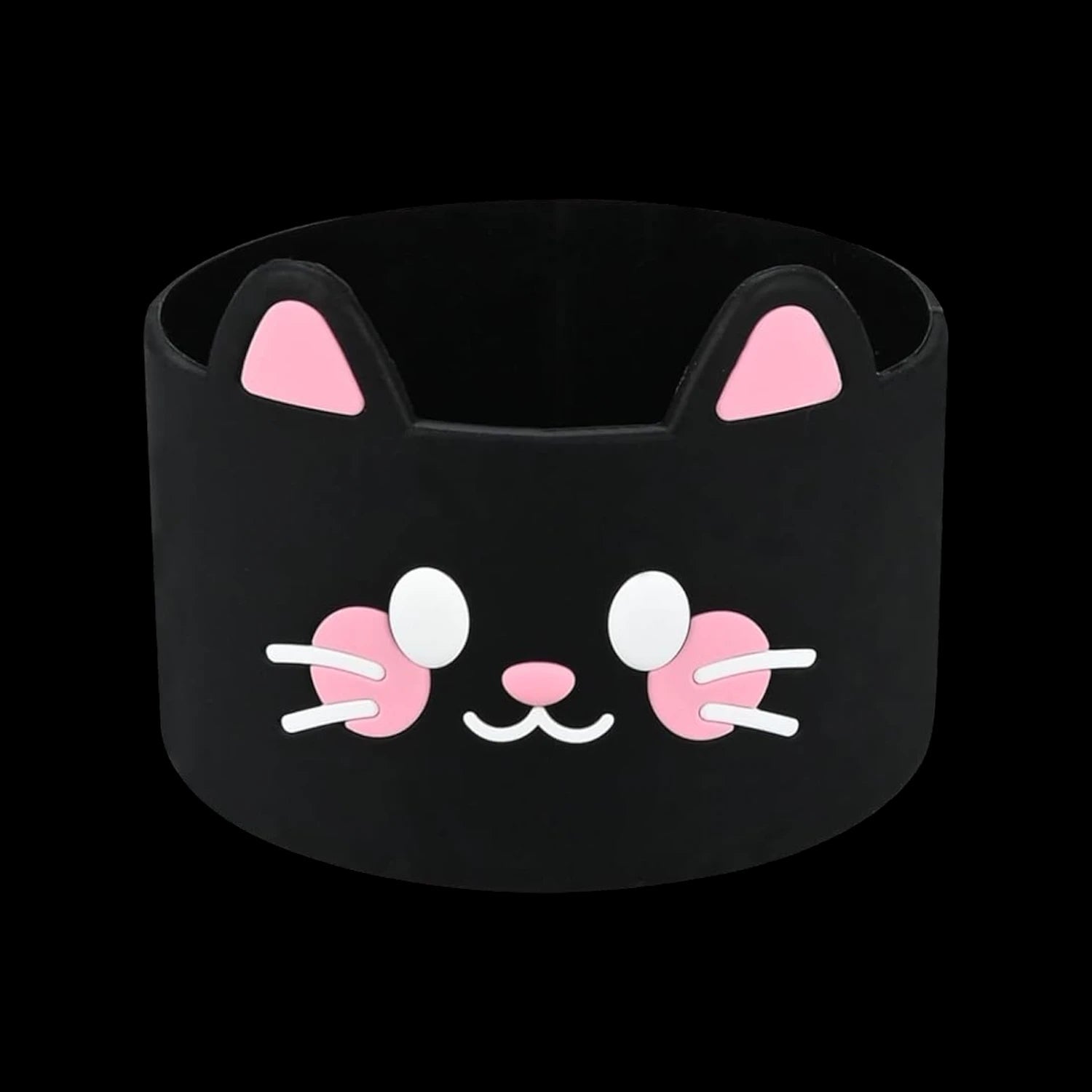 Capa de Silicone Médio - Variados 3D com design de gato, ideal para copos Quencher e garrafas de 350 ml a 750 ml, protege e prolonga durabilidade.