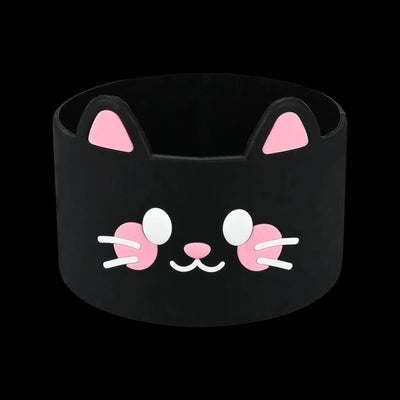 Capa de Silicone Médio - Variados 3D com design de gato, ideal para copos Quencher e garrafas de 350 ml a 750 ml, protege e prolonga durabilidade.
