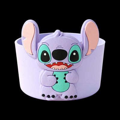 Capa de Silicone Médio - Variados 3D com design divertido de personagem para copos e garrafas, protege e prolonga a vida útil.