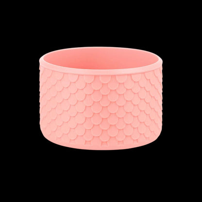 Capa de Silicone Sereia - Tamanho Original em rosa com efeito iridescente para proteção de copos e garrafas.