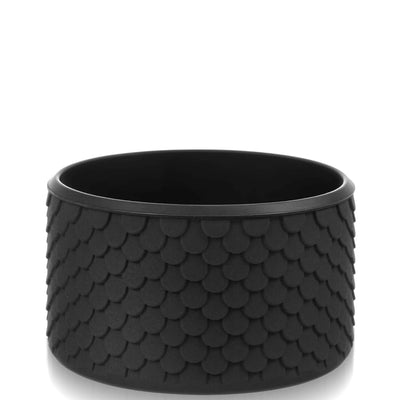 Capa de Silicone Sereia - Tamanho Original preta com textura de escamas e acabamento iridescente mágica, ideal para proteção de copos.