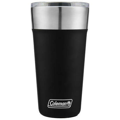 Copo Térmico Coleman com Tampa 600ml com base emborrachada e abridor integrado, ideal para festas e eventos.