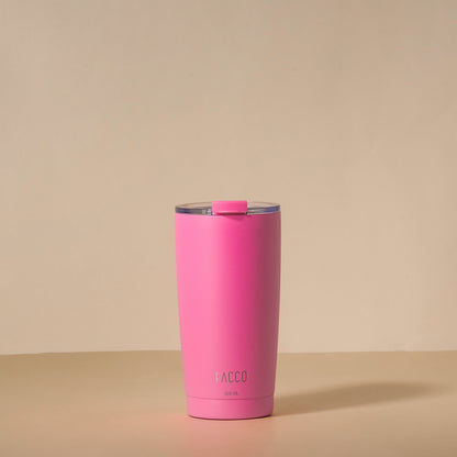 Copo Térmico PACCO ThermoCup 600ml rosa com isolamento a vácuo e design moderno, ideal para manter bebidas quentes ou frias por horas.