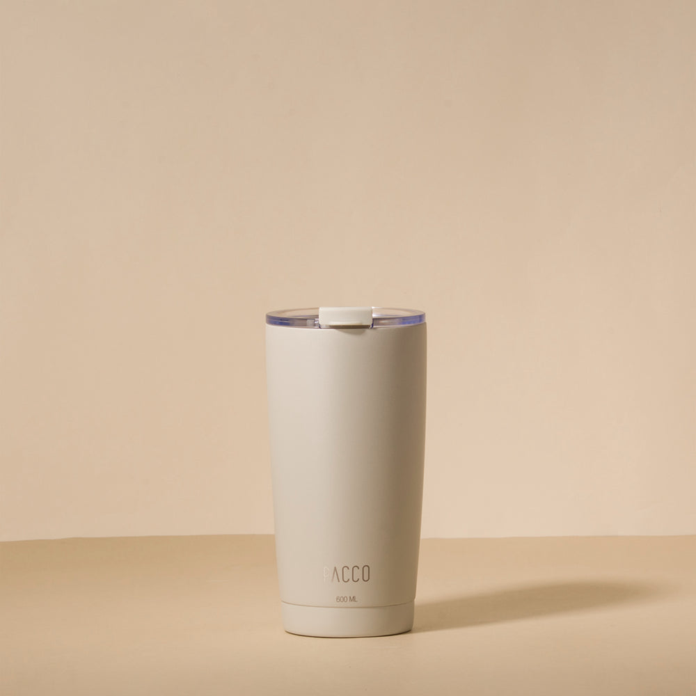 Copo Térmico PACCO ThermoCup 600ml em inox com retenção térmica avançada para bebidas quentes e frias.