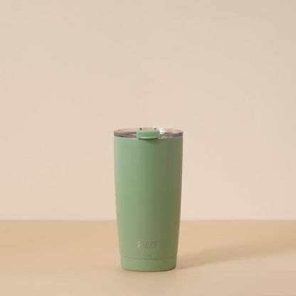 Copo Térmico PACCO ThermoCup 600ml verde com isolamento a vácuo para manter bebidas quentes e frias, design moderno e durável.