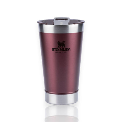 Copo Térmico de Cerveja com tampa Stanley 473ml em inox, ideal para manter bebidas geladas, perfeito para aventuras.