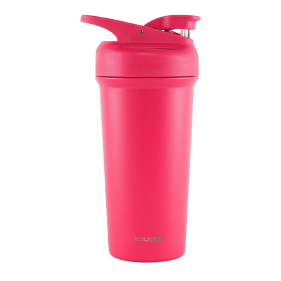 Coqueteleira Shaker Térmica Kouda Fox - 750ml em inox rosa, mantém bebidas geladas, tampa hermética, livre de BPA.