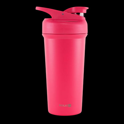 Coqueteleira Shaker Térmica Kouda Fox - 750ml em inox rosa, mantém bebidas geladas, tampa hermética, livre de BPA.