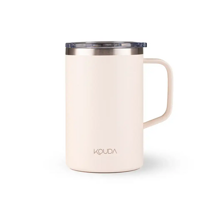 Elegante Caneca Térmica Kouda Helga – 500ml com parede dupla de aço inoxidável, mantém bebida quente por 4h, fria por 8h.