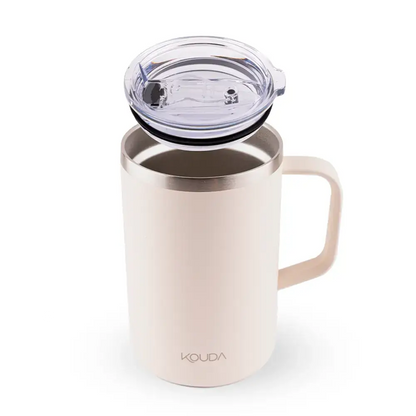 Caneca Térmica Kouda Helga – 500ml com tampa destacada, design elegante ideal para bebidas quentes e frias, parede dupla em aço inoxidável.