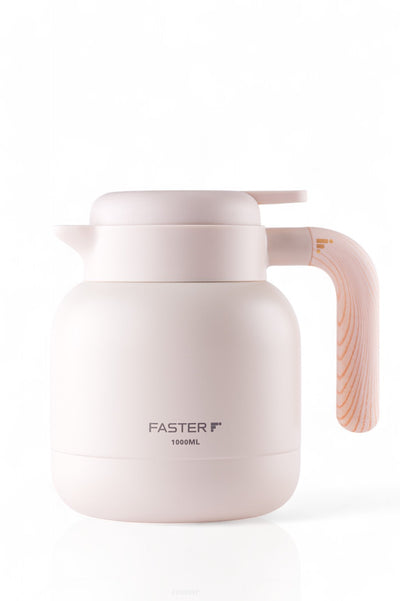 Garrafa de Café Expresso Faster - 1000ml, design elegante, térmica de aço inox com isolamento a vácuo para manter café quente por 6 horas.