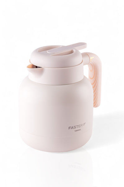 Garrafa de Café Expresso Faster - 1000ml em aço inox com design elegante, ideal para manter café quente por 6 horas com isolamento a vácuo.
