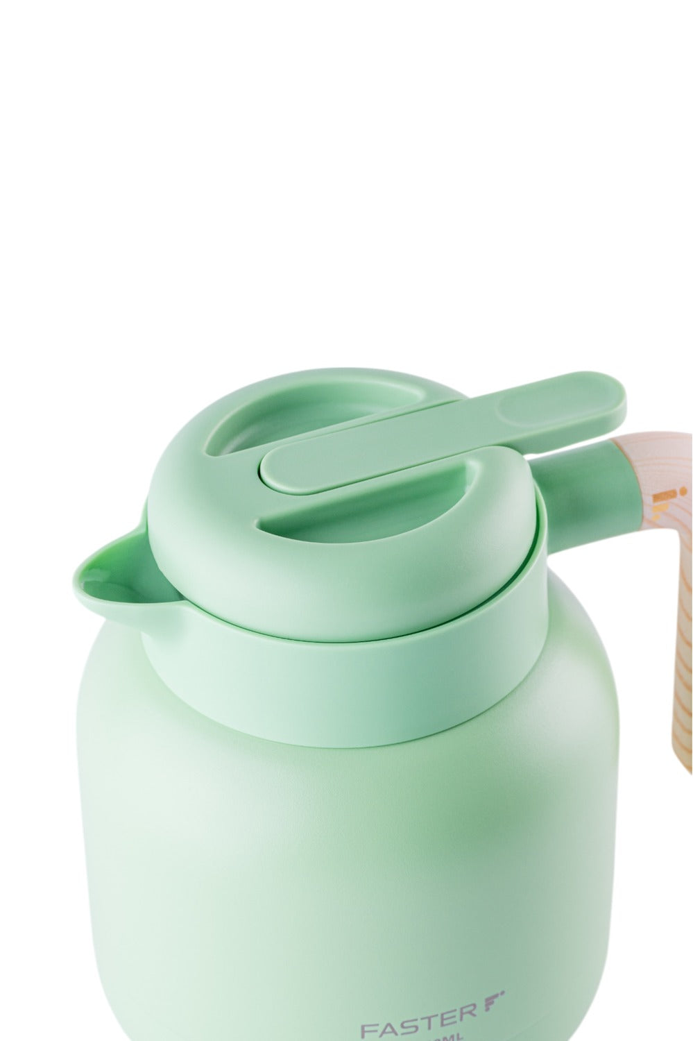 Garrafa de Café Expresso Faster - 1000ml em aço inox verde, destacando design elegante e eficiência térmica para manter bebidas quentes.