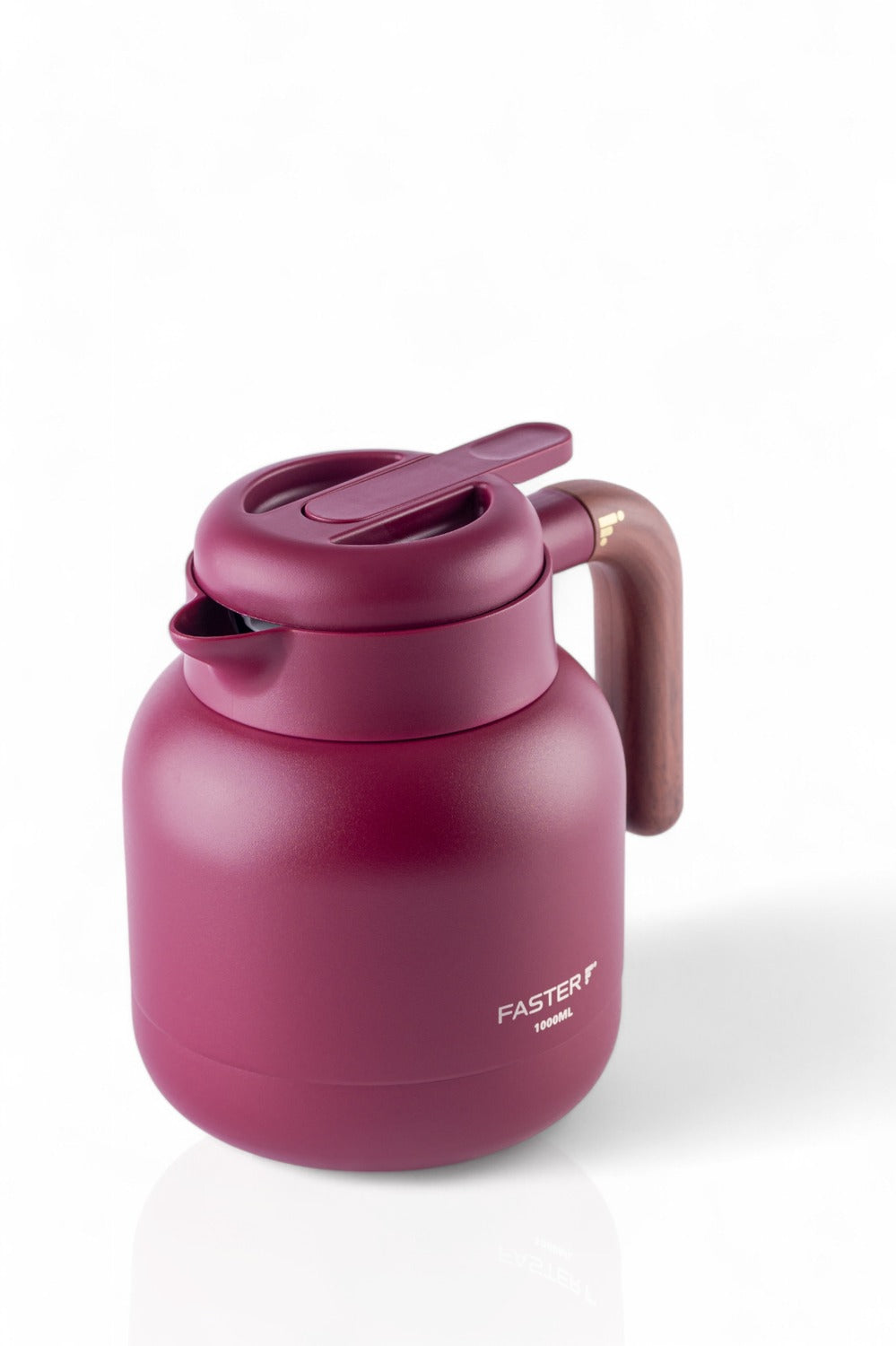 Garrafa de Café Expresso Faster - 1000ml em cor vinho com design elegante e isolamento a vácuo para manter bebidas quentes por até 6 horas.