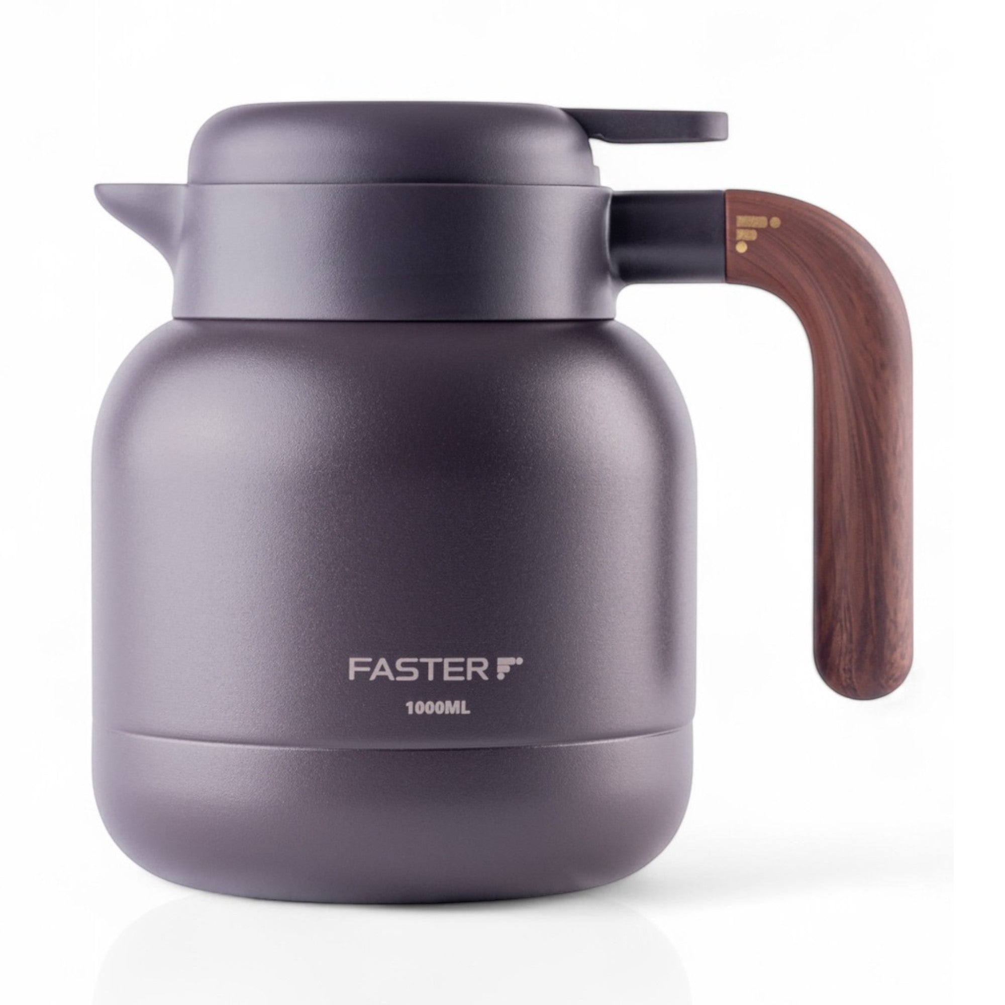 Garrafa de Café Expresso Faster - 1000ml, garrafa térmica com design elegante e corpo em aço inox, ideal para café quente por 6 horas.