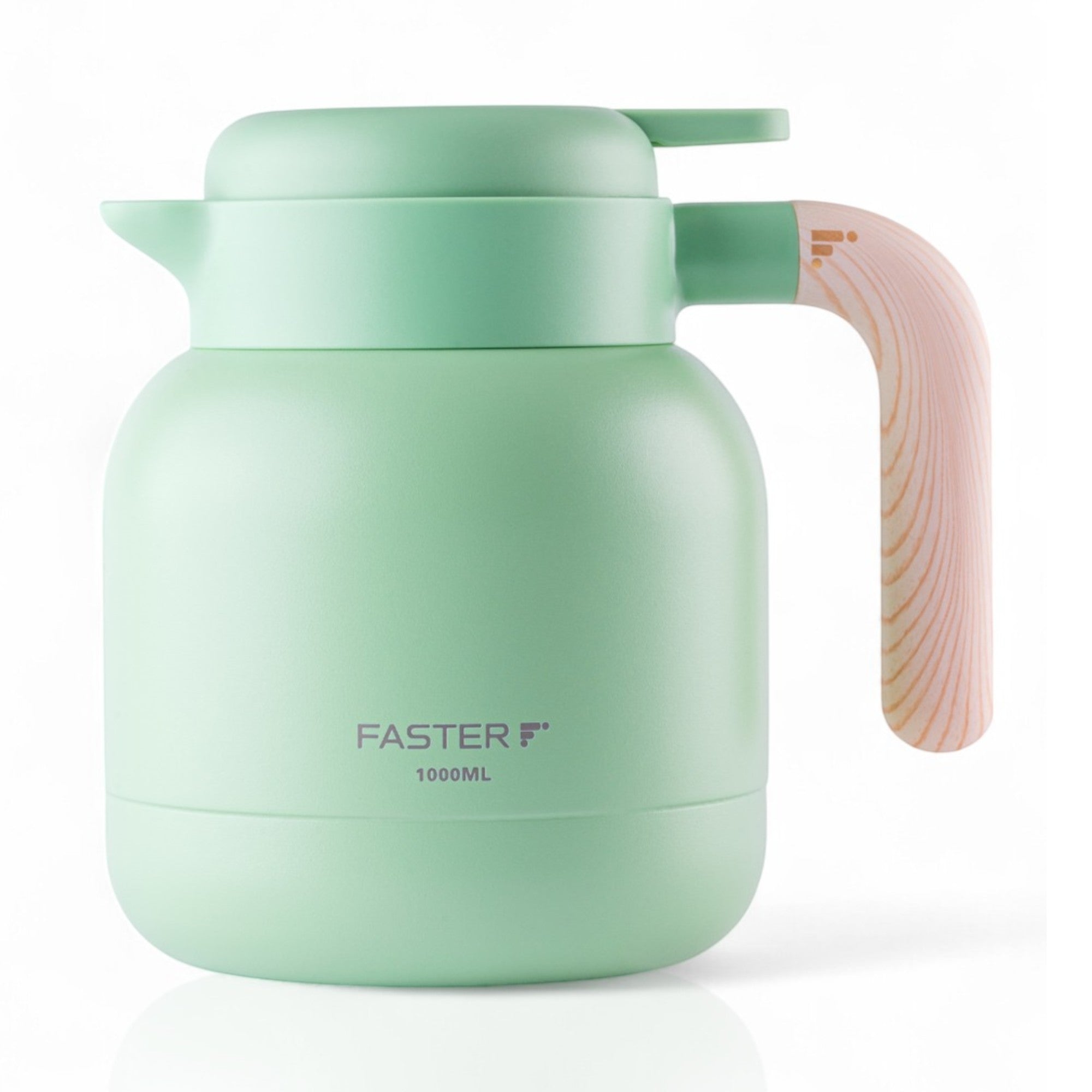 Garrafa de Café Expresso Faster - 1000ml, design elegante em verde, perfeita para manter café quente, corpo em aço inoxidável, 1L.
