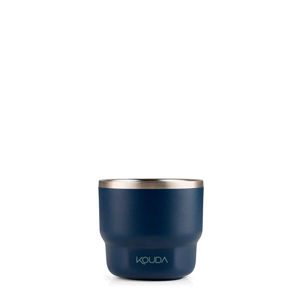 Copo Térmico Kouda Egeu 150ml, ideal para espresso e café curto com conservação térmica eficiente.