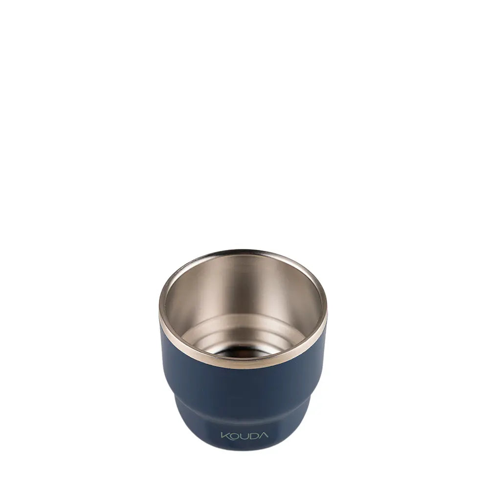 Copo Térmico Kouda Egeu 150ml, ideal para café espresso, com isolamento térmico e capacidade de 150ml.
