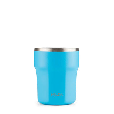 Copo Térmico Kouda Egeu 270ml azul, ideal para café, portátil e compacto, perfeito para escritório ou casa.