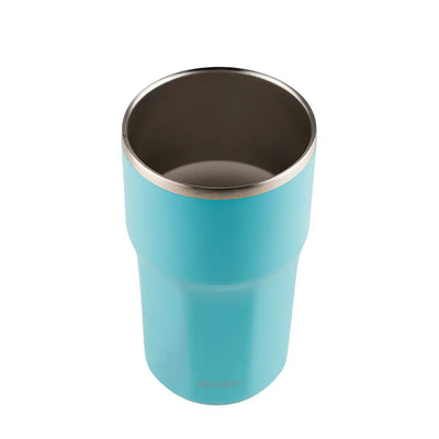 Copo Térmico Kouda Egeu 430ml azul, ideal para café e bebidas geladas, com design moderno e eficiente conservação térmica.