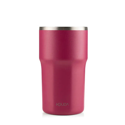 Copo Térmico Kouda Egeu 430ml vermelho para café e bebidas geladas, design moderno