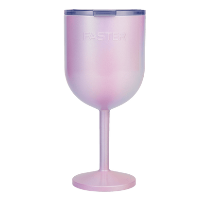 Taça Térmica para drinks Faster - 500ml em aço inoxidável rosa, mantém bebidas frias por até 4 horas, ideal para festas.