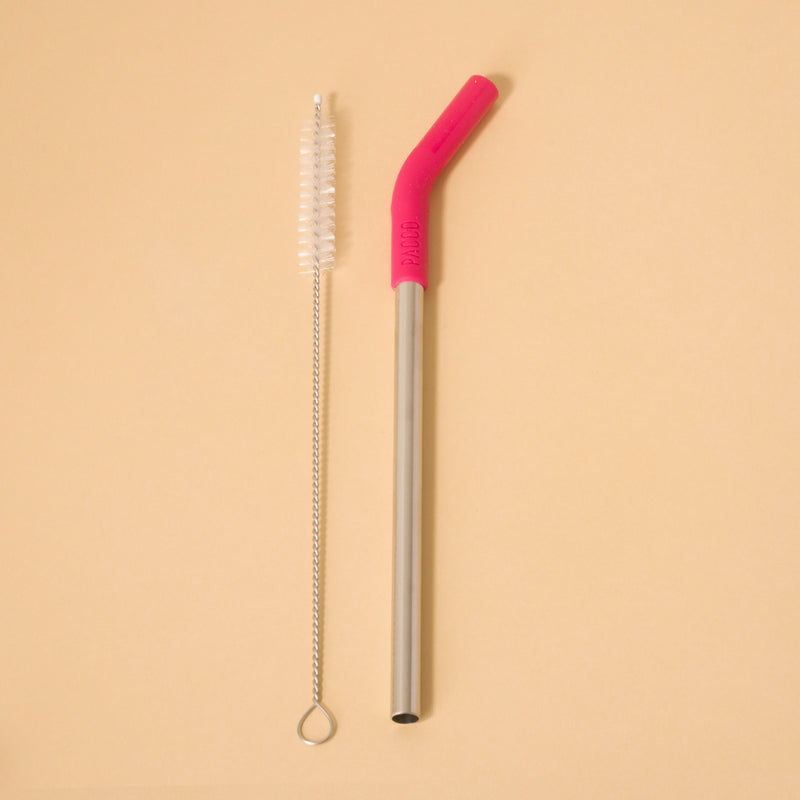 Eco Canudo em Inox - PACCO com escova de limpeza, ideal para uso sustentável e diário.