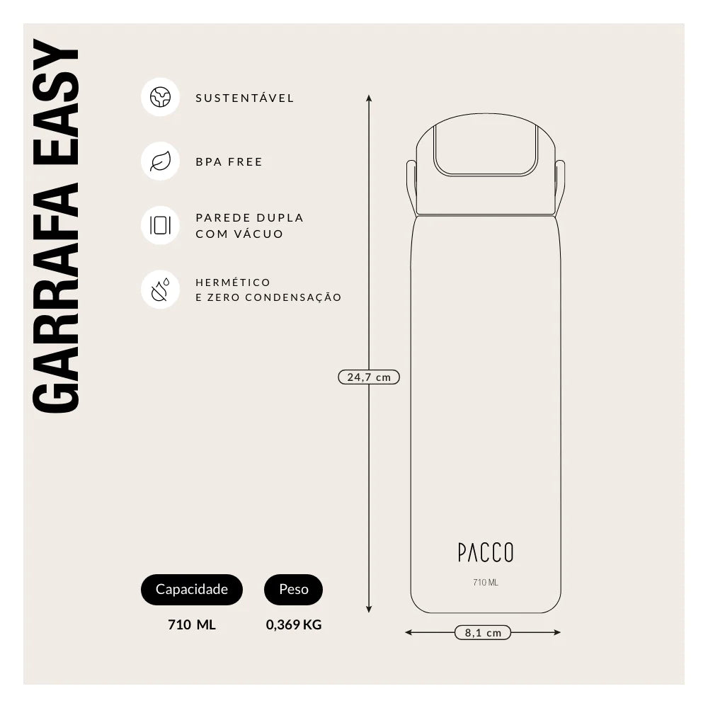 Garrafa Térmica Easy 710ml Pacco
