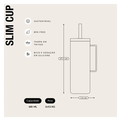 Copo Térmico Slim Cup 600ml PACCO