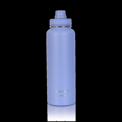 Garrafa Térmica Faster - 1200ml, azul, aço inoxidável 18/8, resistente à corrosão, tecnologia de isolamento térmico, 12 horas quente, 24 horas fria.
