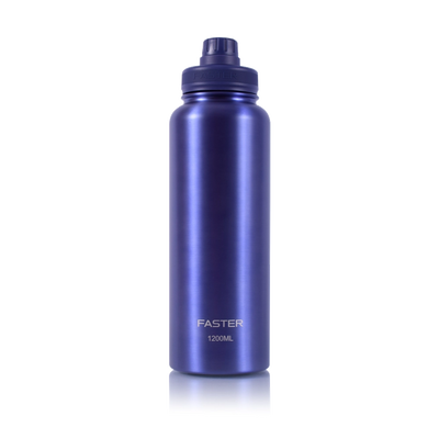 Garrafa Térmica Faster - 1200ml em aço inoxidável 18/8 com isolamento térmico, mantém bebidas quentes por até 12h e frias por até 24h.