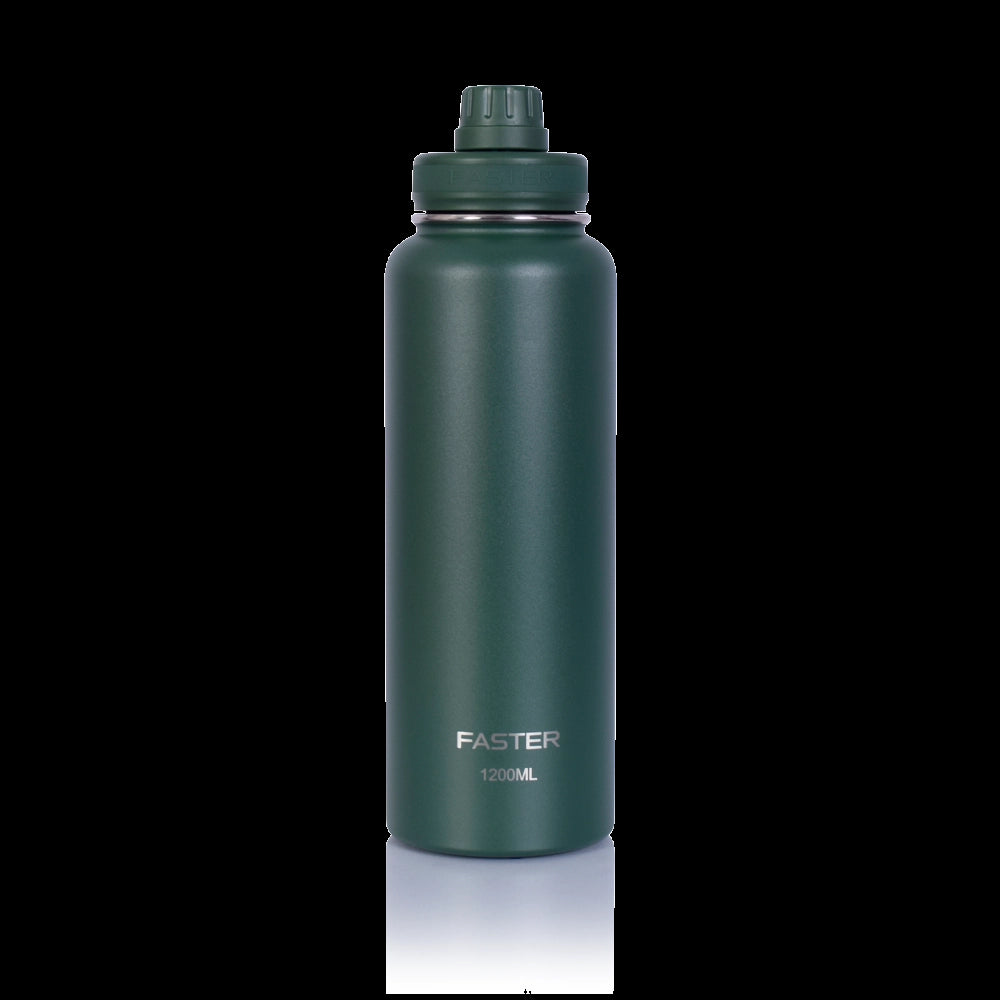 Garrafa Térmica Faster - 1200ml em aço inoxidável, tecnologia de isolamento térmico, ideal para bebidas quentes e frias. Sustentável e durável.